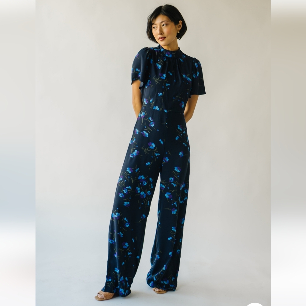 SUGARLIPS black floral jumpsuit M